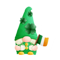 st. patrick's journée gnome, st. patrick's journée agrafe art, st. patrick's journée décoratif illustration, st. patrick's journée graphique png