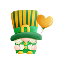 st. patrick's journée gnome, st. patrick's journée agrafe art, st. patrick's journée décoratif illustration, st. patrick's journée graphique png