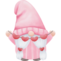 rosado gnomo, linda personaje clipart Pro png