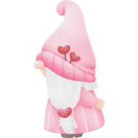 Pink gnome, cute character clipart Pro PNG