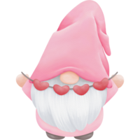 rosado gnomo, linda personaje clipart Pro png