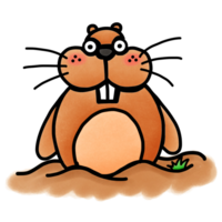 A Cute Smiling Groundhog Standing on the ground png