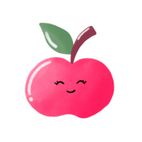 red apple happy face png