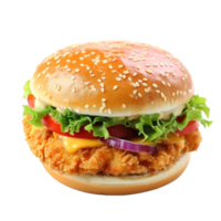 ai gerado saboroso carne hamburguer isolado png