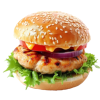 AI generated tasty beef burger isolated png