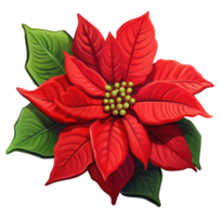 AI generated poinsettia flower isolated png