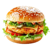 ai généré savoureux du boeuf Burger isolé png