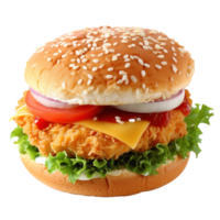 ai gerado saboroso carne hamburguer isolado png