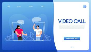 Flat video call people for home page design.Flat vector illustration. Isometric illustration