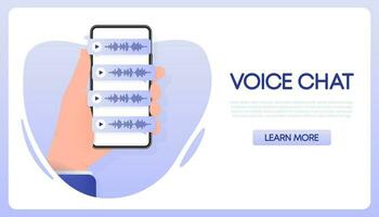 Voice messages bubbles, Message notification. Messengers and social media. Vector illustration.