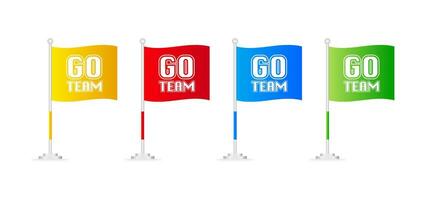 Go Team. Sketch flag banner on white background. Vector illustration.