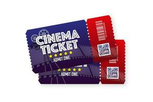 Cinema ticket Card. Music, movie festival. Vector illustration.