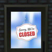 Closed Store Sign. Door sign. Vector illustration.
