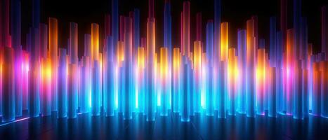 AI generated Captivating composition of colorful neon tubes. AI generative. photo