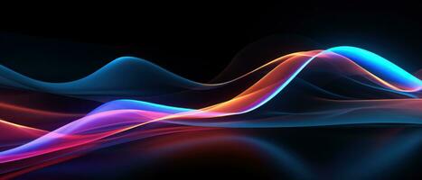 AI generated This bright and energetic abstract background features irregular waves and a blend of colors. photo