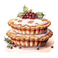 ai généré hacher tarte, nourriture illustration. aquarelle style. ai généré png