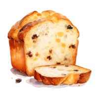 AI generated Panettone, Foods Illustration. Watercolor Style. AI Generated png