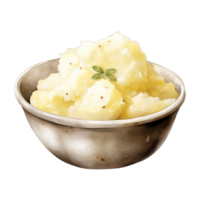AI generated Mashed Potatoes, Foods Illustration. Watercolor Style. AI Generated png
