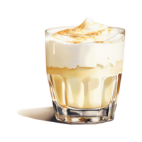 AI generated Eggnog, Beverages Illustration. Watercolor Style. AI Generated png