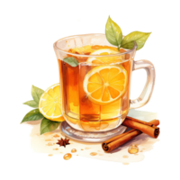 AI generated Hot Toddy, Beverages Illustration. Watercolor Style. AI Generated png