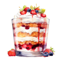 AI generated Christmas Trifle, Foods Illustration. Watercolor Style. AI Generated png