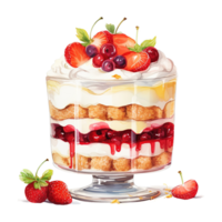 AI generated Christmas Trifle, Foods Illustration. Watercolor Style. AI Generated png