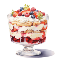 AI generated Christmas Trifle, Foods Illustration. Watercolor Style. AI Generated png