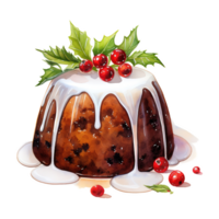 ai généré Noël pudding, nourriture illustration. aquarelle style. ai généré png