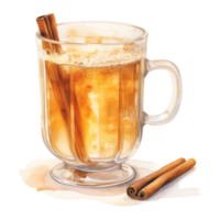 AI generated Hot Butter Rum, Beverages Illustration. Watercolor Style. AI Generated png