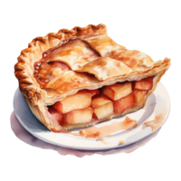 AI generated Apple Pie, Foods Illustration. Watercolor Style. AI Generated png