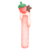 fragola e cioccolato alfabeto io acquerello png