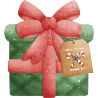 Watercolor Christmas Gift Box Illustration png