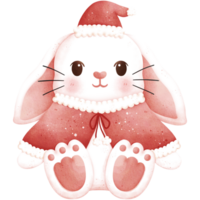 Watercolor Christmas Rabbit Illustration png