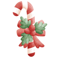 aquarelle Noël bonbons canne illustration png