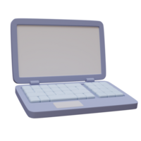 Open laptop with white empty screen. 3d render illustration png