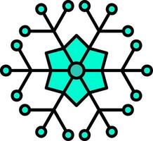 Snowflake Line Filled Icon vector