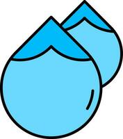 agua gotas línea lleno icono vector