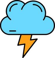 Lightning Line Filled Icon vector