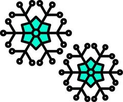 Snowflakes Line Filled Icon vector