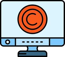 Copyright Line Filled Icon vector