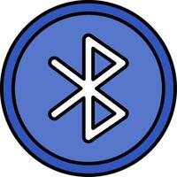 Bluetooth línea lleno icono vector