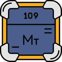 Meitnerium Line Filled Icon vector