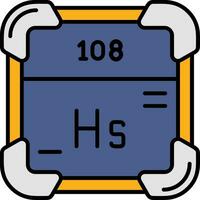 hassium línea lleno icono vector