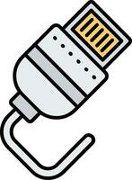 Lightning cable Line Filled Icon vector