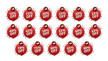 Valuable Discount labels. Special offer price sign. Percent off price. vector