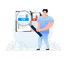 Find person for job. We are hiring. Searching for professional stuff. vector