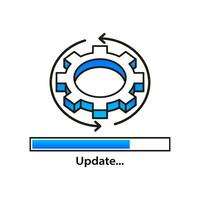 System software update and upgrade. Install new software. Installing app patch vector