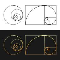 Golden ratio, Divine Proportions. Geometric shapes vector