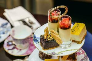 dessert on the table in a cafe, beautiful photo digital picture