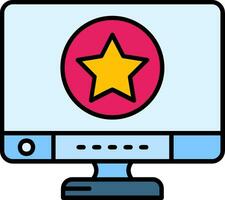 Star Line Filled Icon vector